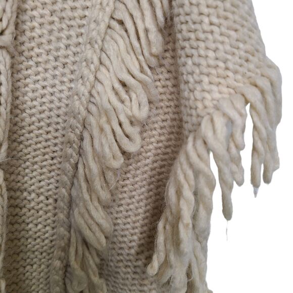 Betty Betty Women’s SZ L Firenze Made In Italy Tan Poncho/Sweater Wool & Alpaca - Picture 5 of 8